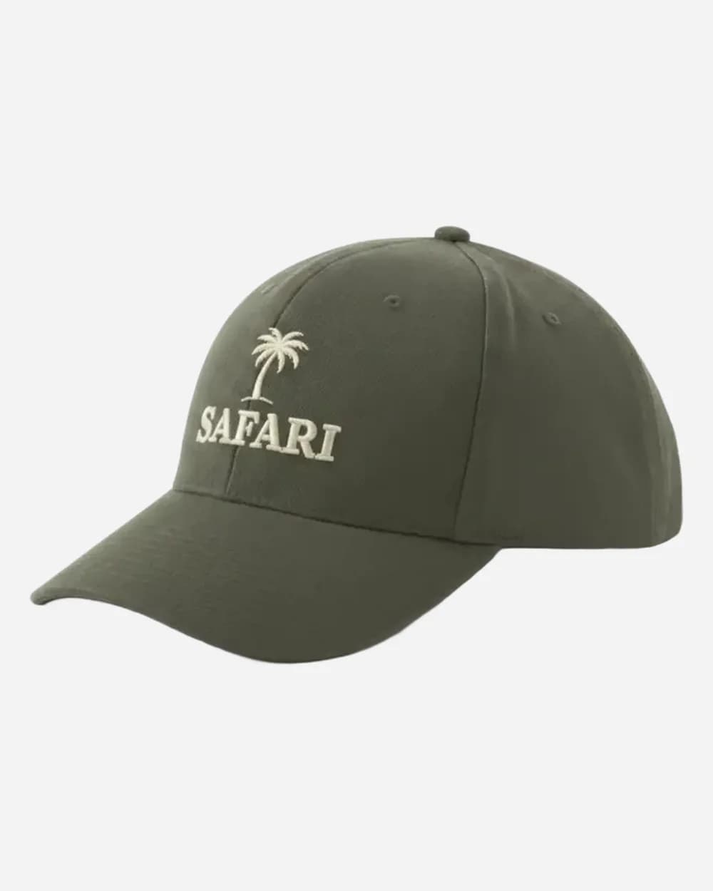 Inspiration casquette personnalisée brodée logo Safari palmier sur baseball kaki