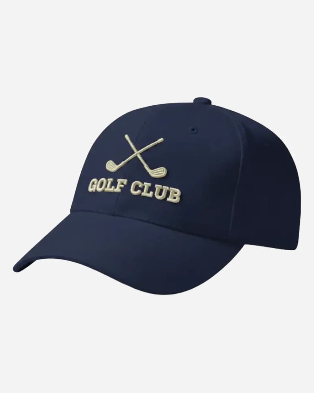 Inspiration casquette personnalisée brodée Golf Club crossed clubs sur baseball marine