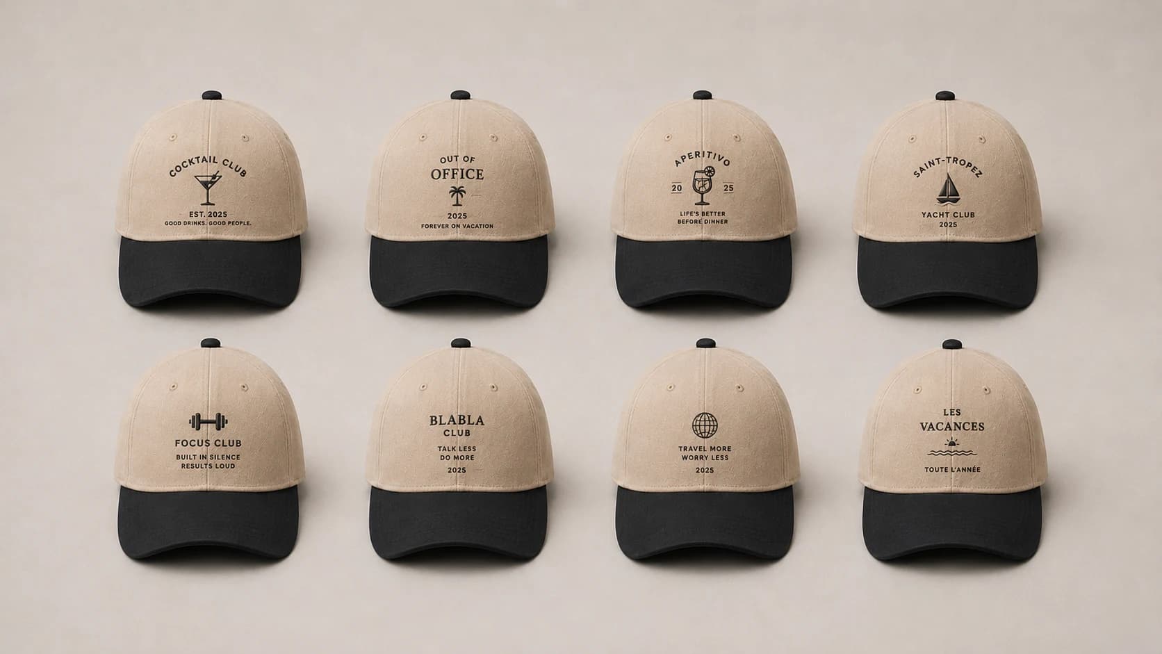 Casquette événement brodée personnalisée, logo brodé