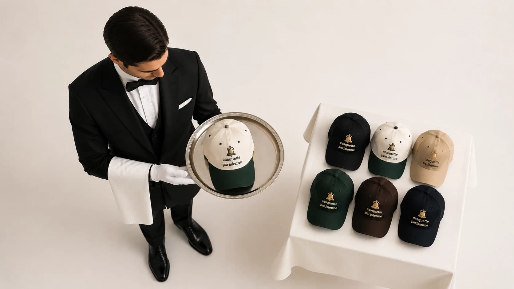 Casquette hôtellerie personnalisée brodée, atelier de broderie Paris