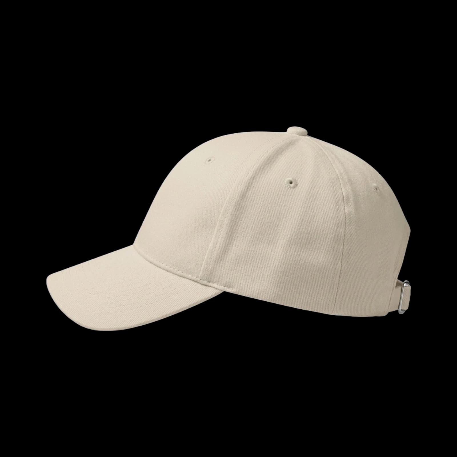 Casquette Axel brodée personnalisée écru, Baseball 6-panel, Coton sergé
