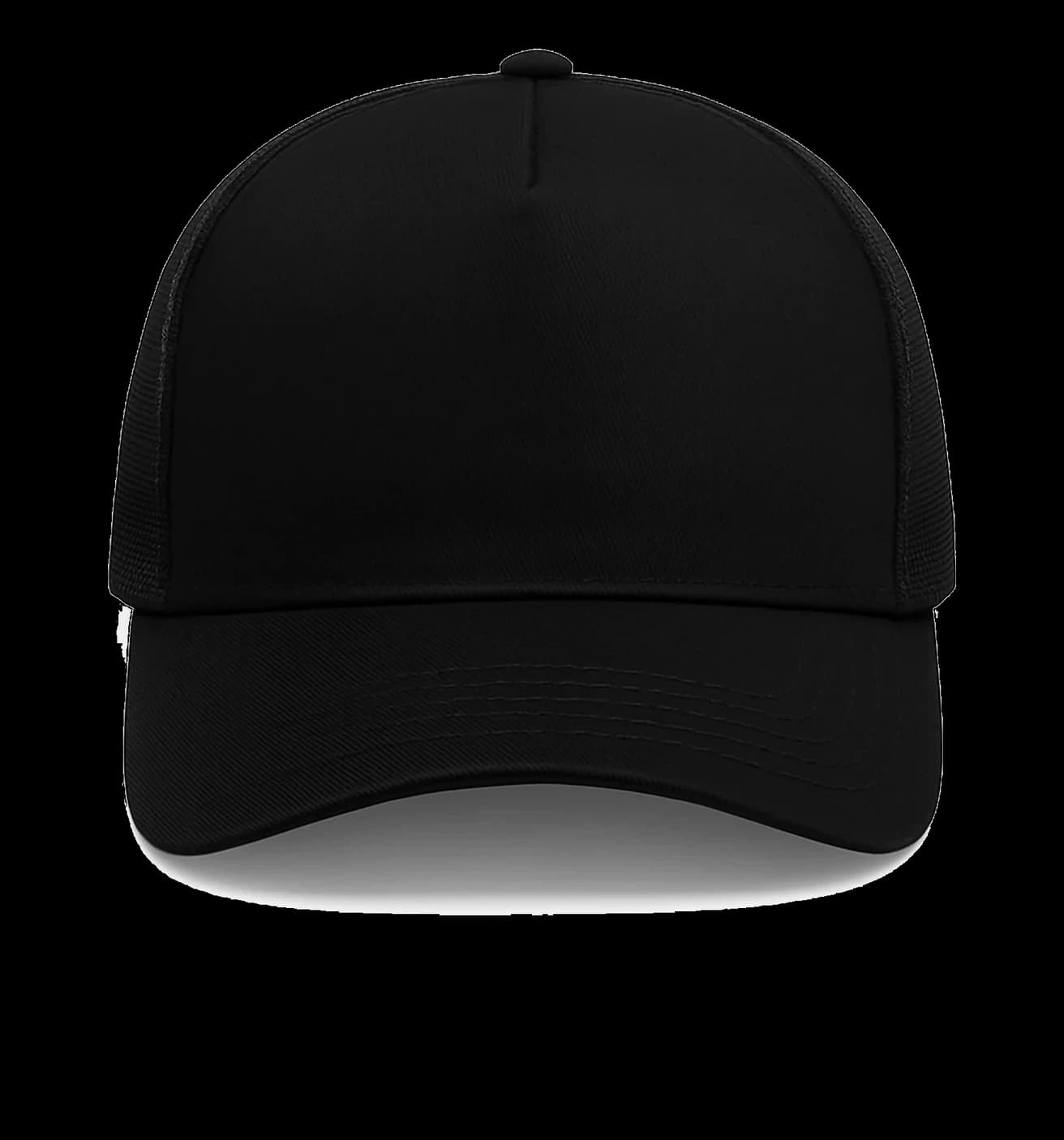 Casquette Trucker baseball 5-panel, filet ventilé brodée personnalisée Léo, coloris Noire