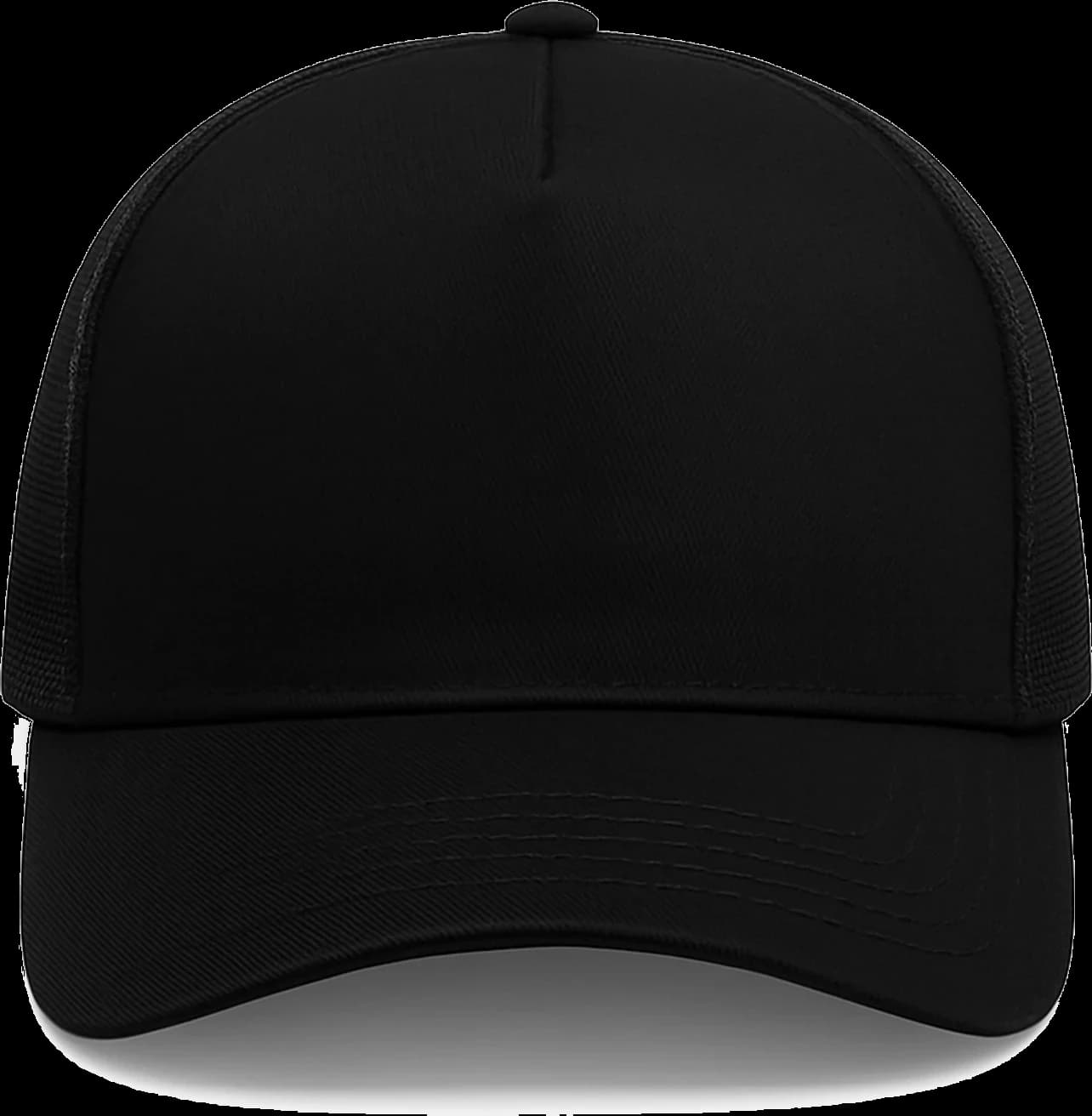 Casquette Trucker baseball 5-panel, filet ventilé brodée personnalisée Léo, coloris Noire