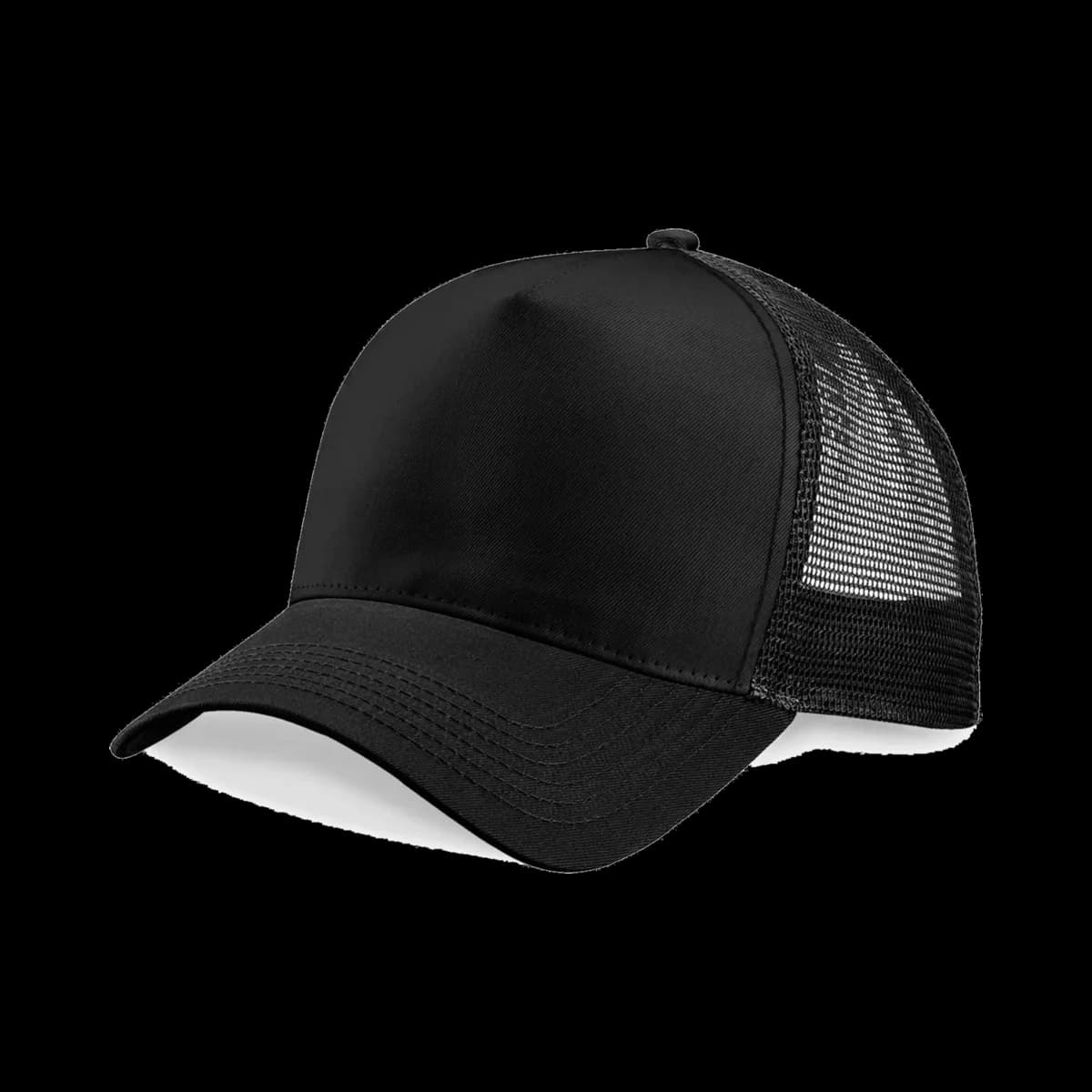 Casquette Trucker baseball 5-panel, filet ventilé brodée personnalisée Léo, Coton armuré + filet polyester