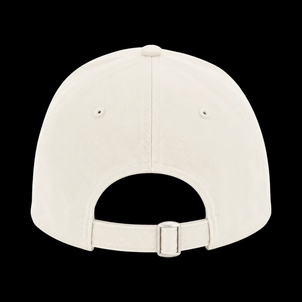Casquette Marcel brodée personnalisée écru / marine, Baseball 5-panel souple, visière semi-courbée, Coton sergé brossé 100%