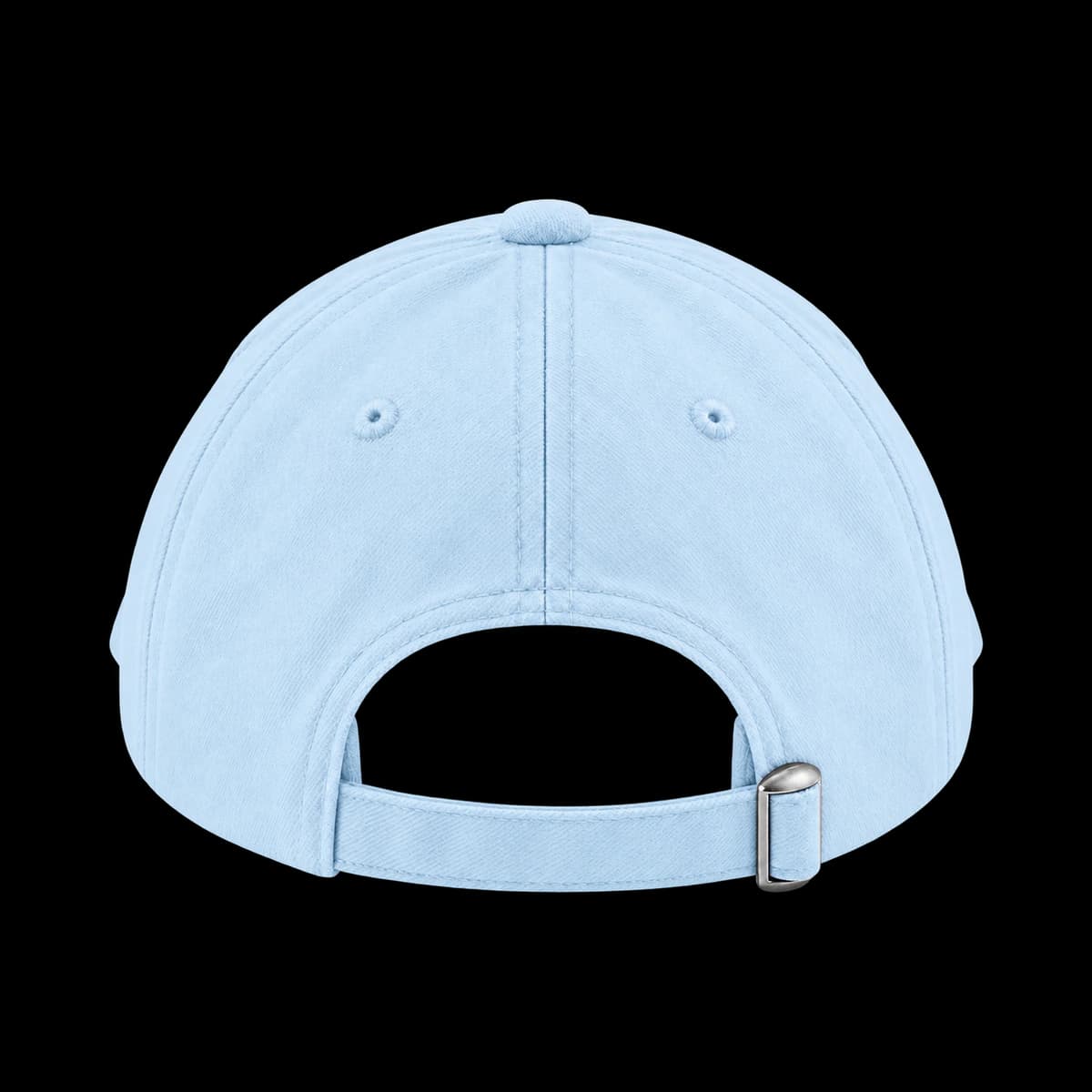 Casquette Sacha brodée personnalisée bleu pastel, Dad cap 6-panel souple, Coton chino 100%, vue de dos