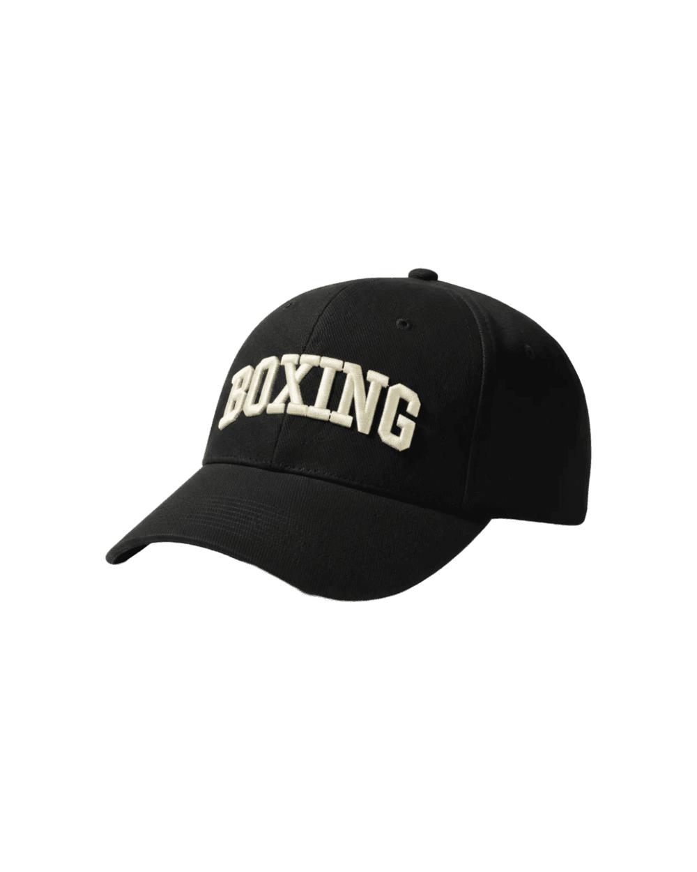 Inspiration casquette personnalisée brodée Boxing varsity sur baseball noire