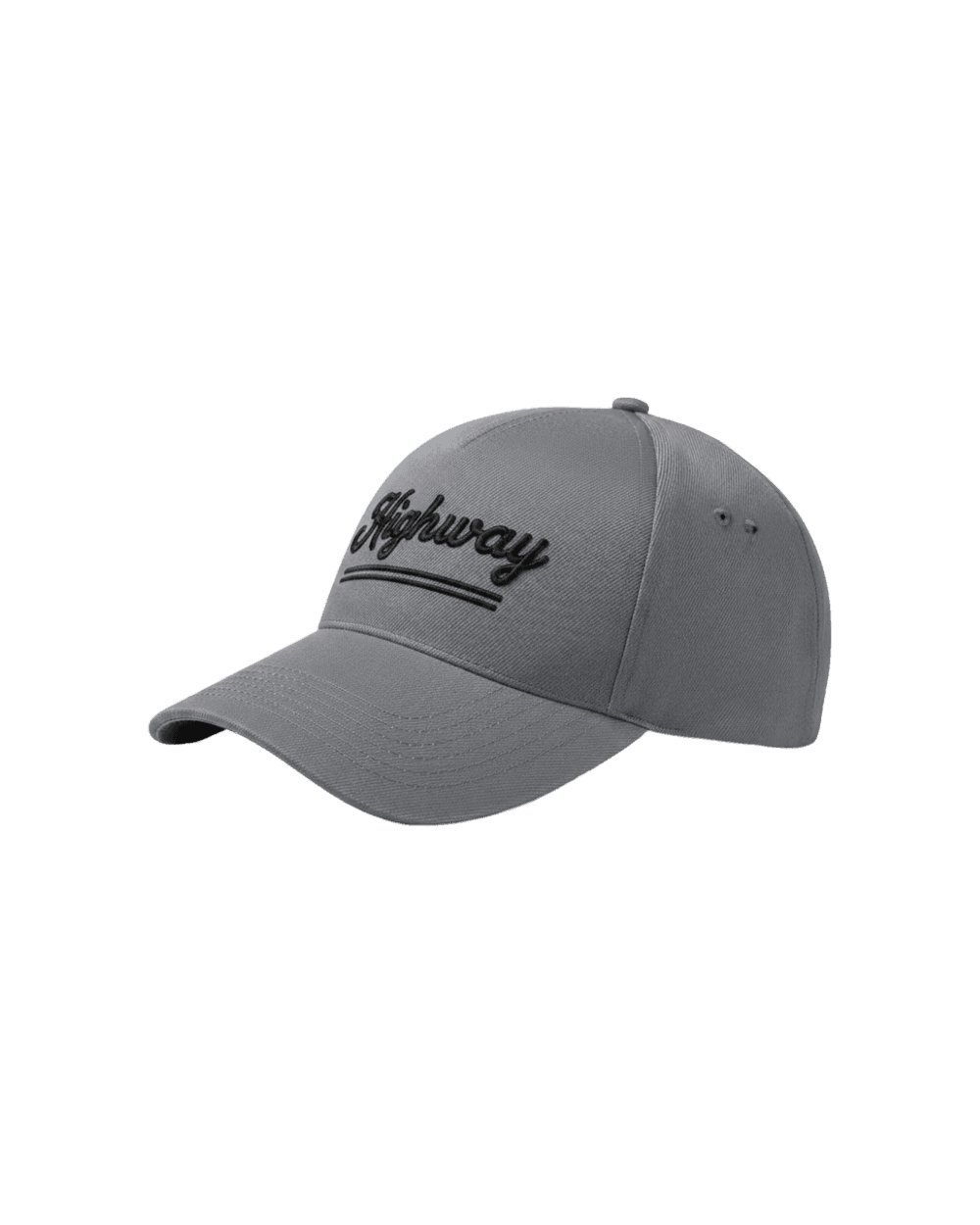 Inspiration casquette personnalisée brodée Highway script sur baseball gris