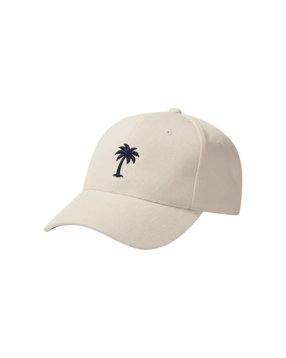Inspiration casquette personnalisée brodée petit palmier centré sur dad cap écru