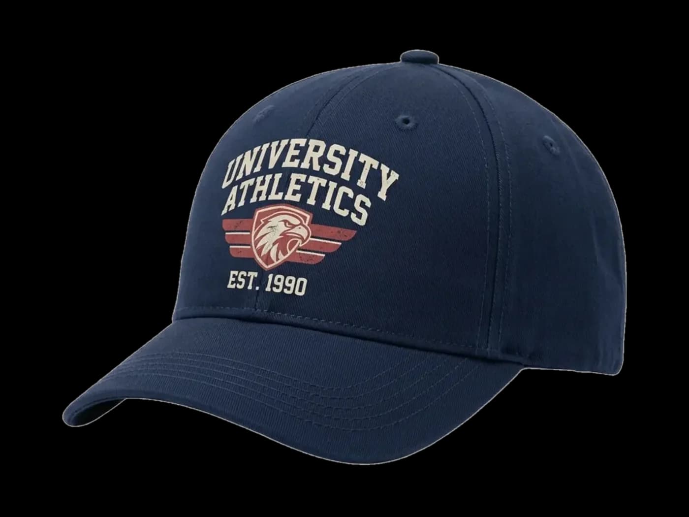 Casquette imprimée DTF University Athletics écusson aigle