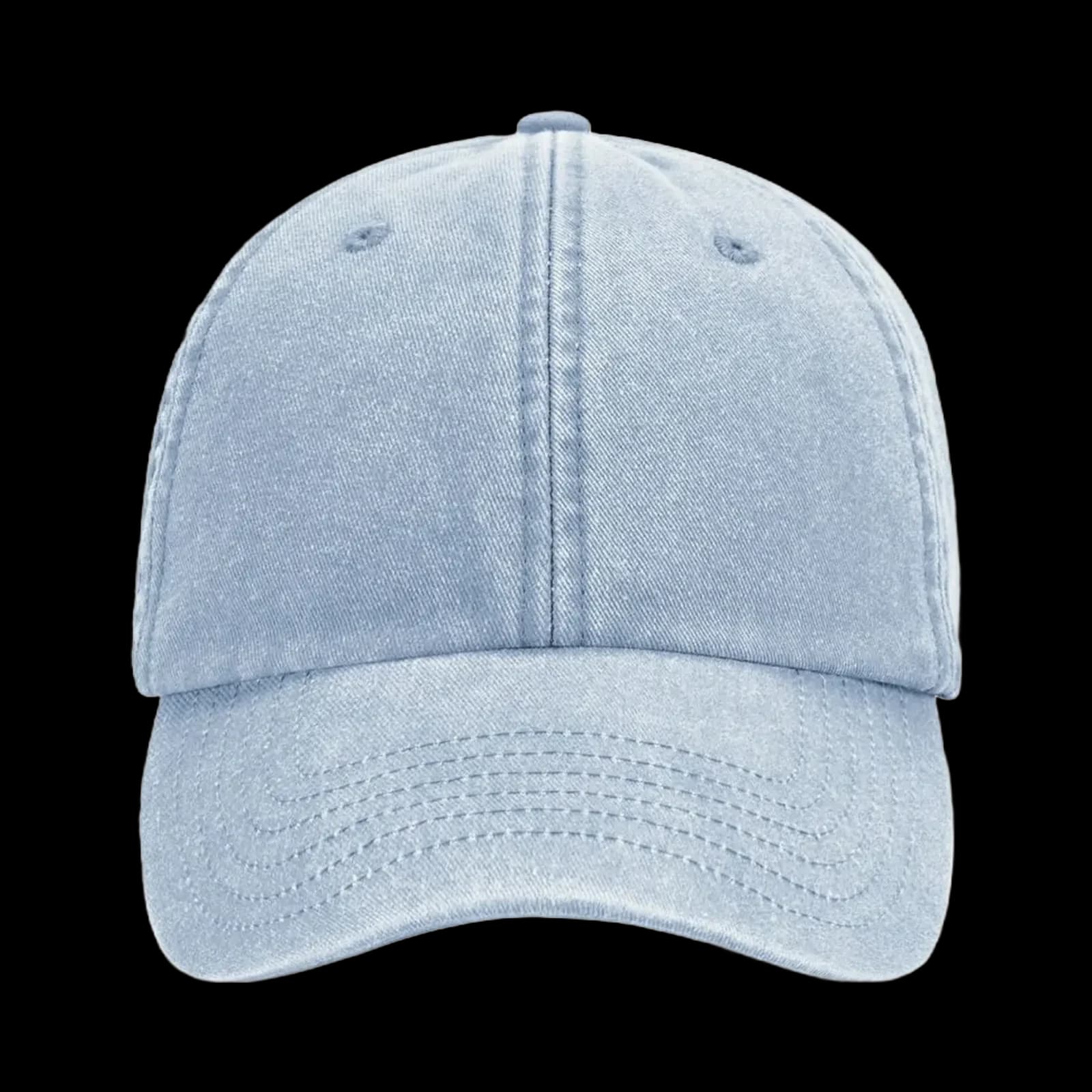 Casquette Dad cap souple brodée personnalisée Alma, coloris bleu ciel, Coton brossé délavé