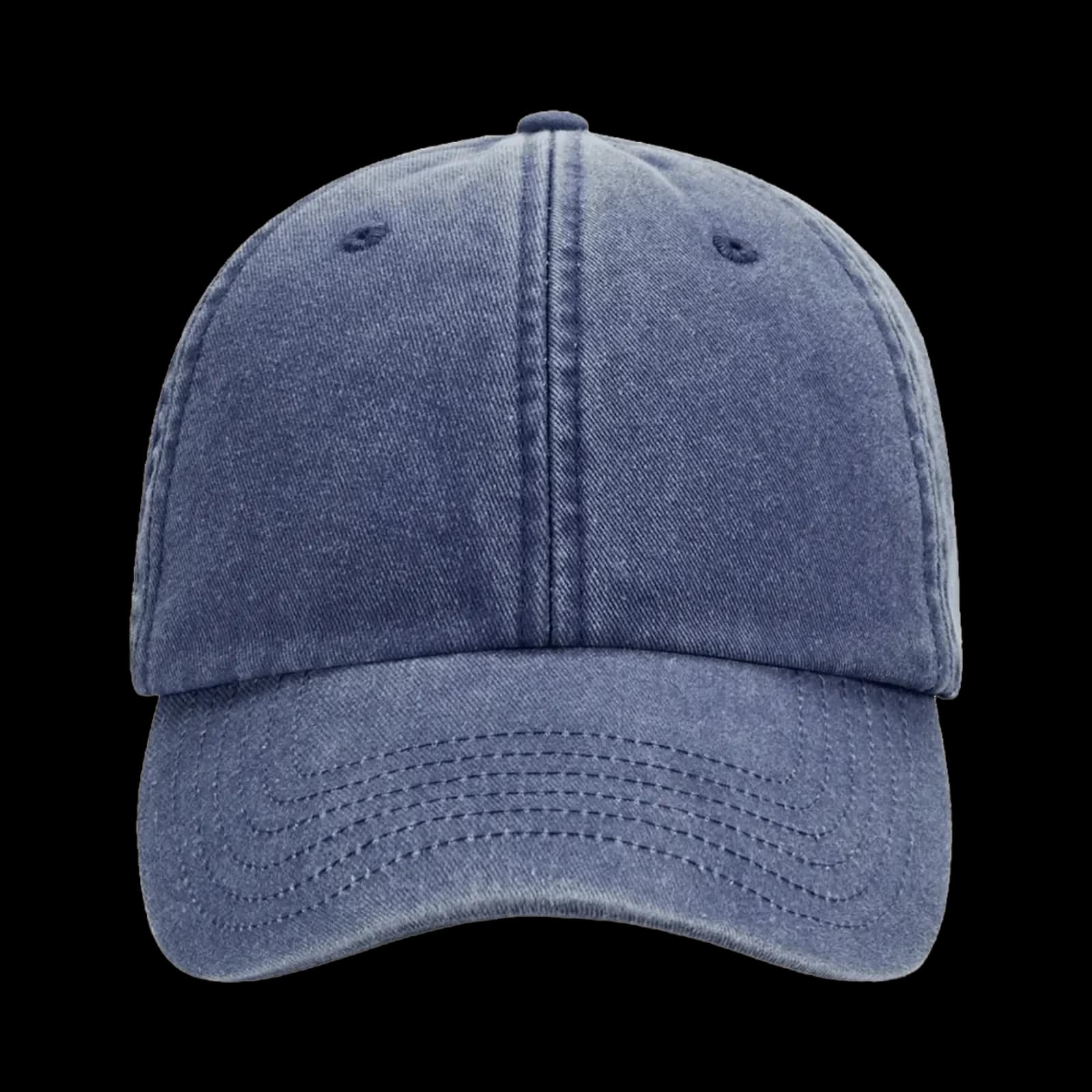 Casquette Dad cap souple brodée personnalisée Alma, coloris bleue, Coton brossé délavé
