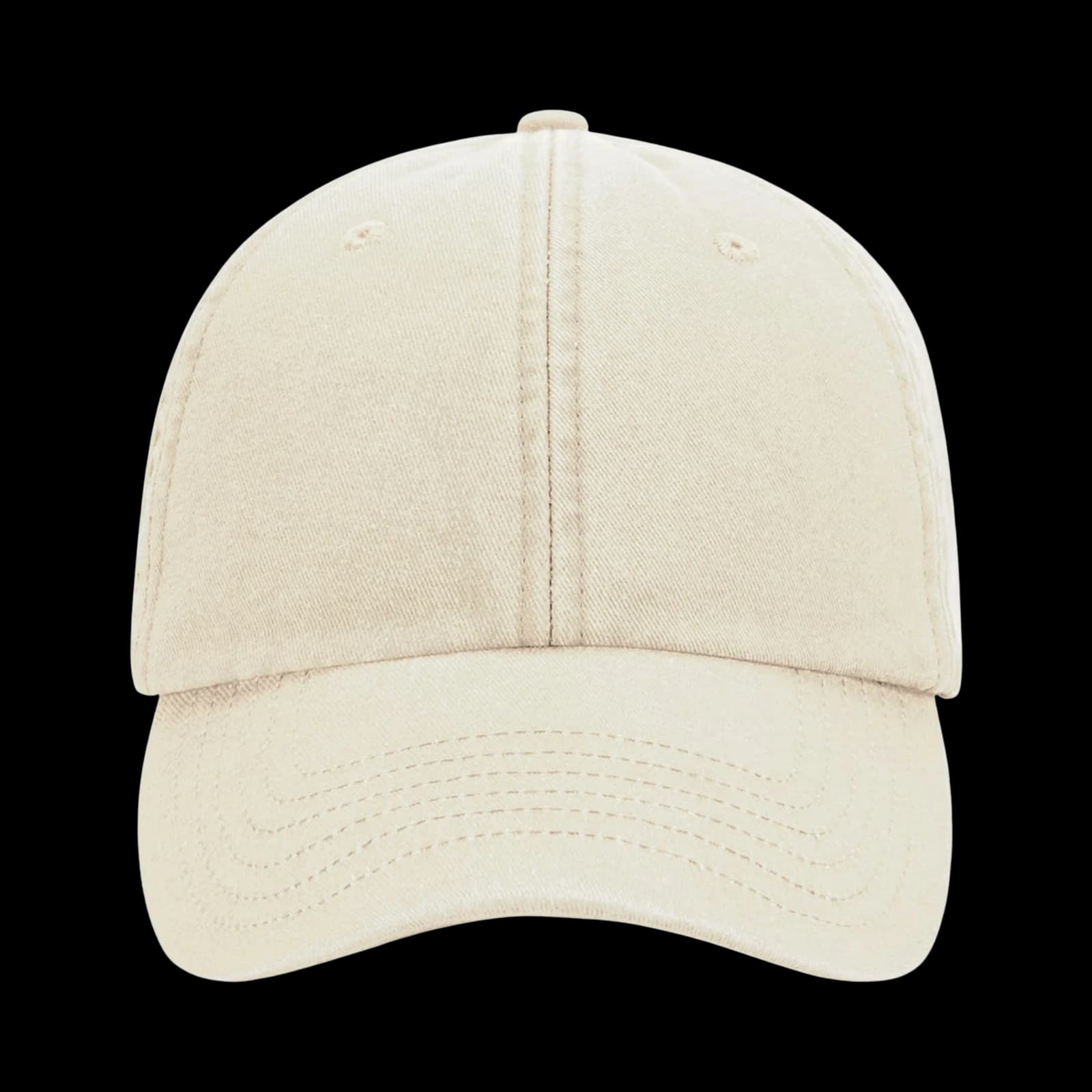 Casquette Dad cap souple brodée personnalisée Alma, coloris écru, Coton brossé délavé