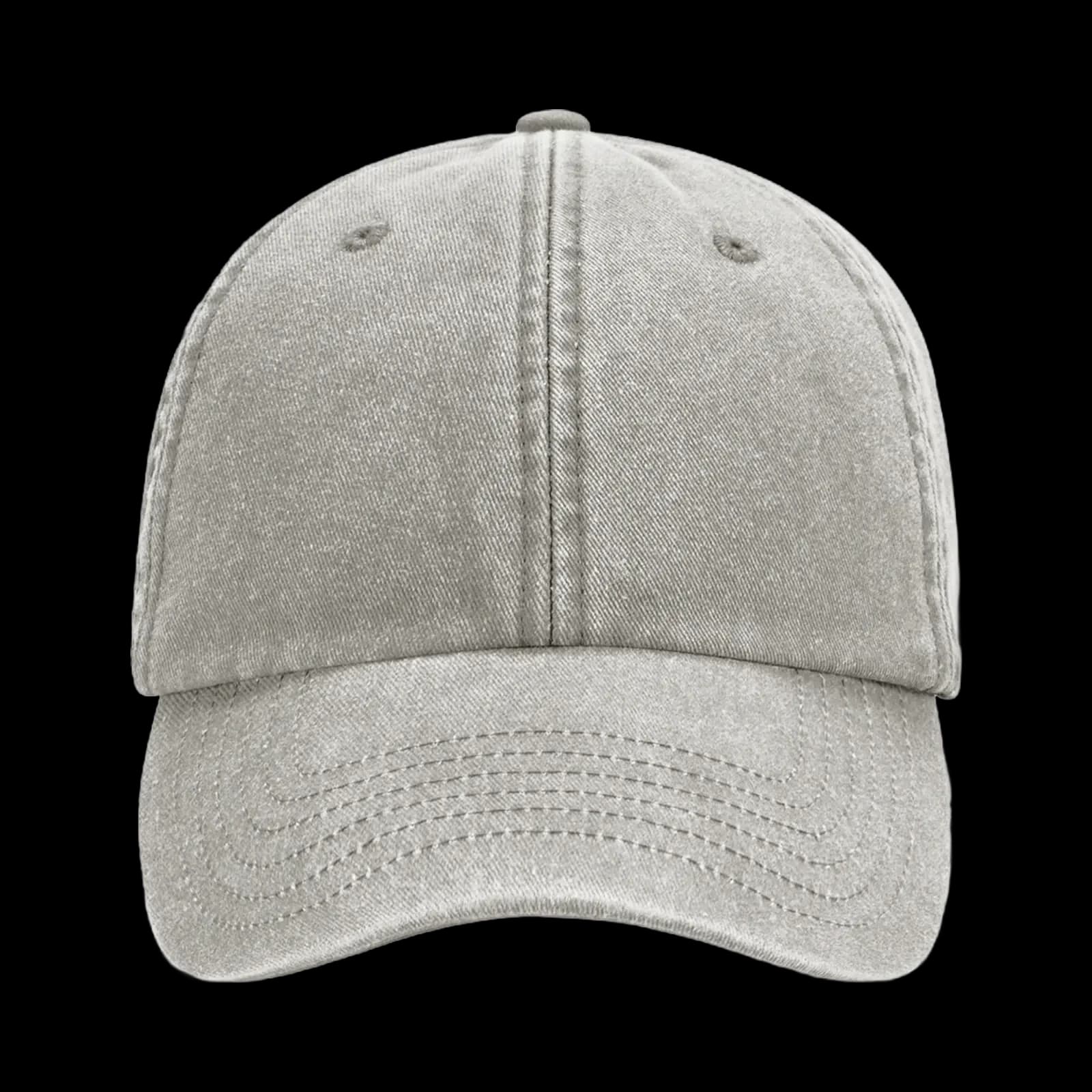 Casquette Dad cap souple brodée personnalisée Alma, coloris grise, Coton brossé délavé