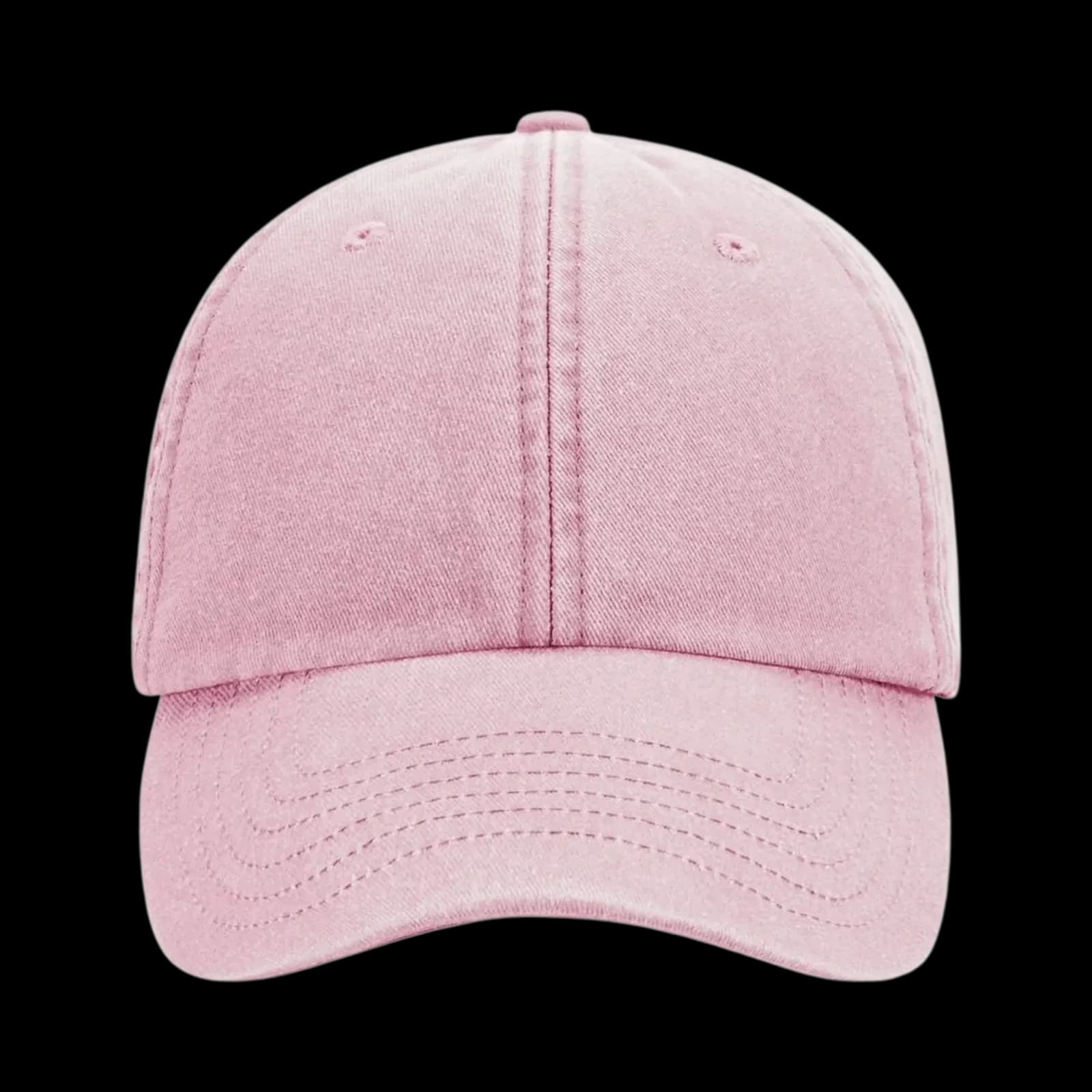 Casquette Dad cap souple brodée personnalisée Alma, coloris rose, Coton brossé délavé