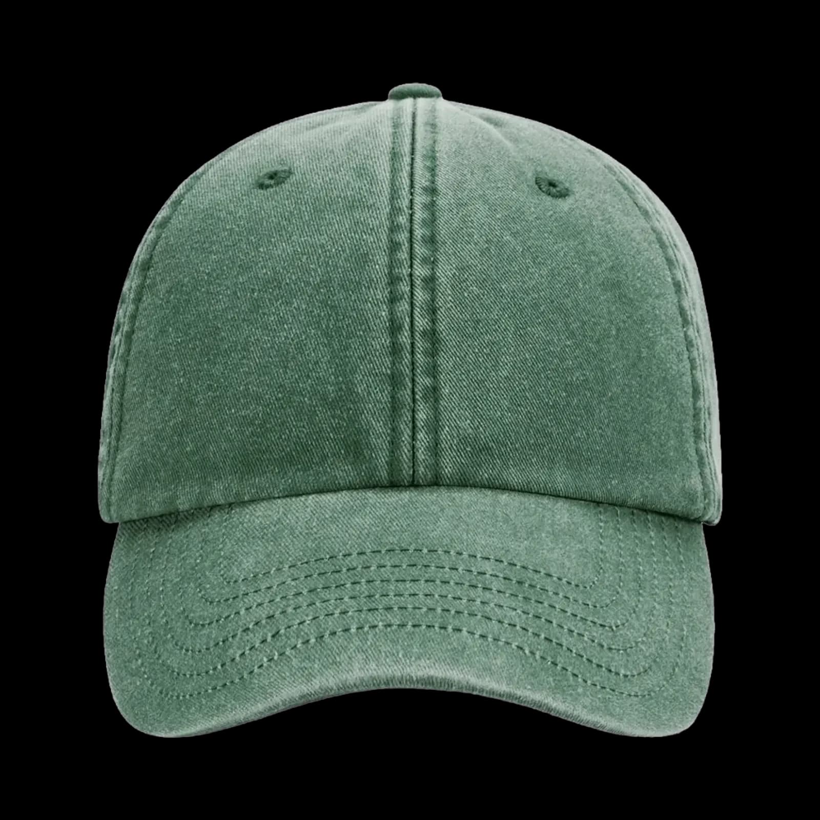 Casquette Dad cap souple brodée personnalisée Alma, coloris verte, Coton brossé délavé