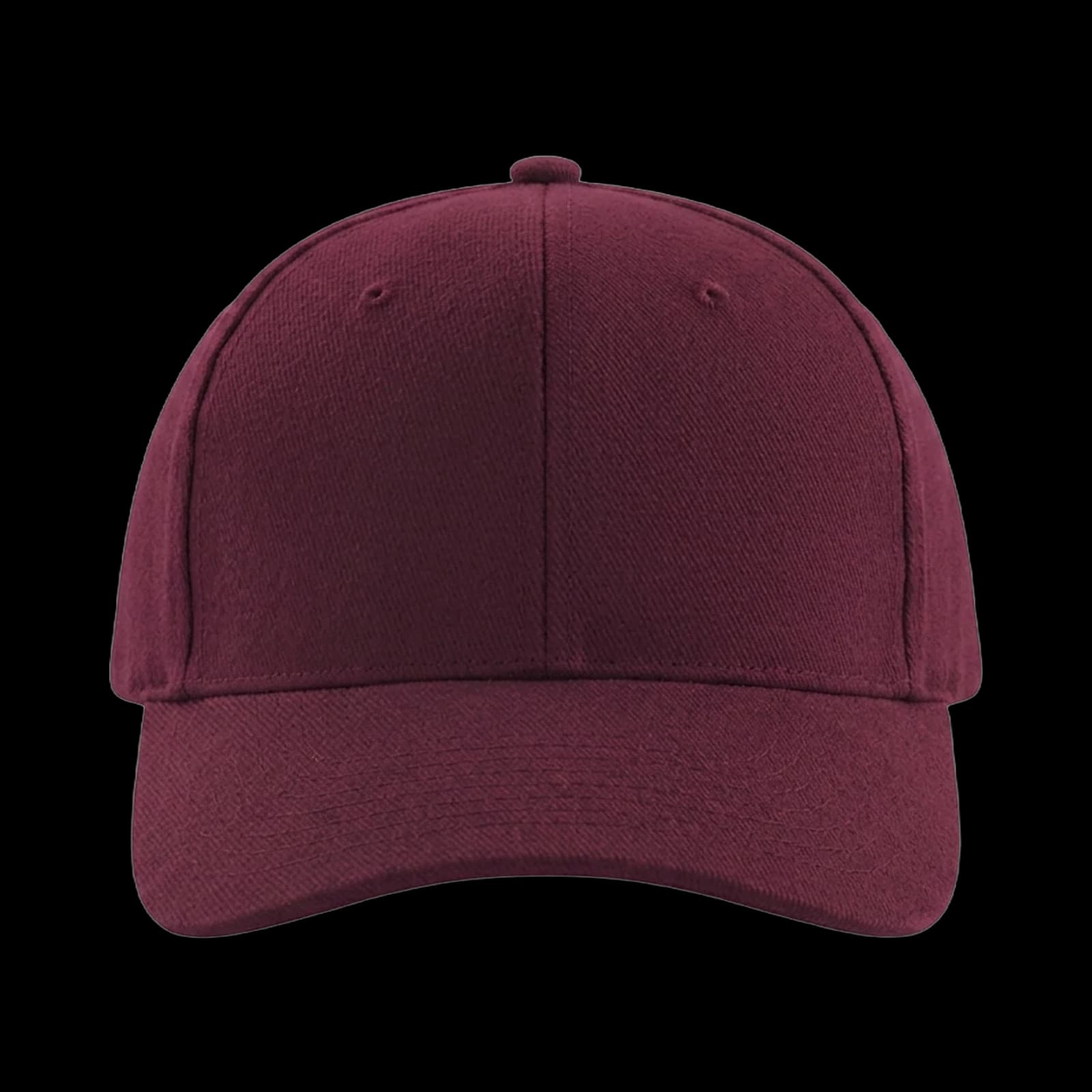 Casquette Baseball 6-panel brodée personnalisée Axel, coloris bordeaux, Coton sergé
