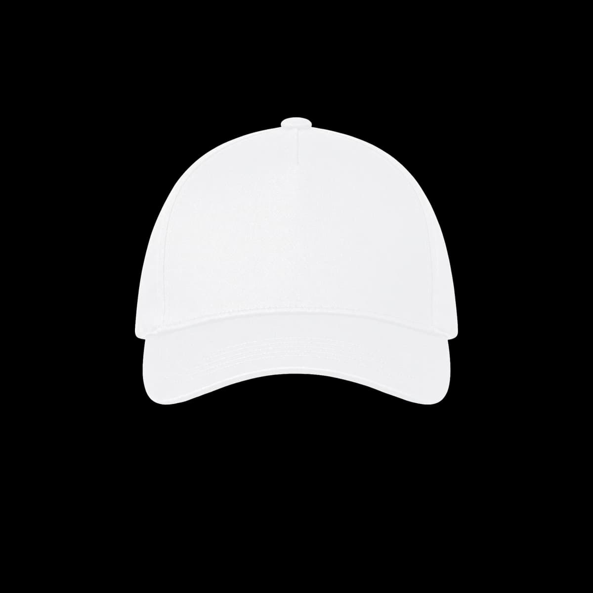 Casquette 5-panel structuré brodée personnalisée Eliott, coloris blanche, Coton drill 100%