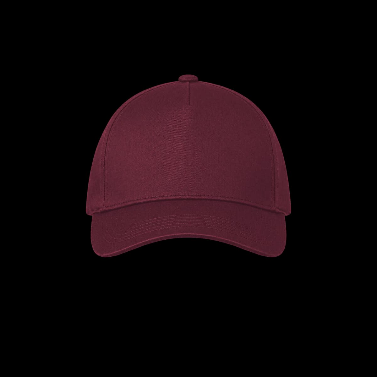 Casquette 5-panel structuré brodée personnalisée Eliott, coloris bordeaux, Coton drill 100%