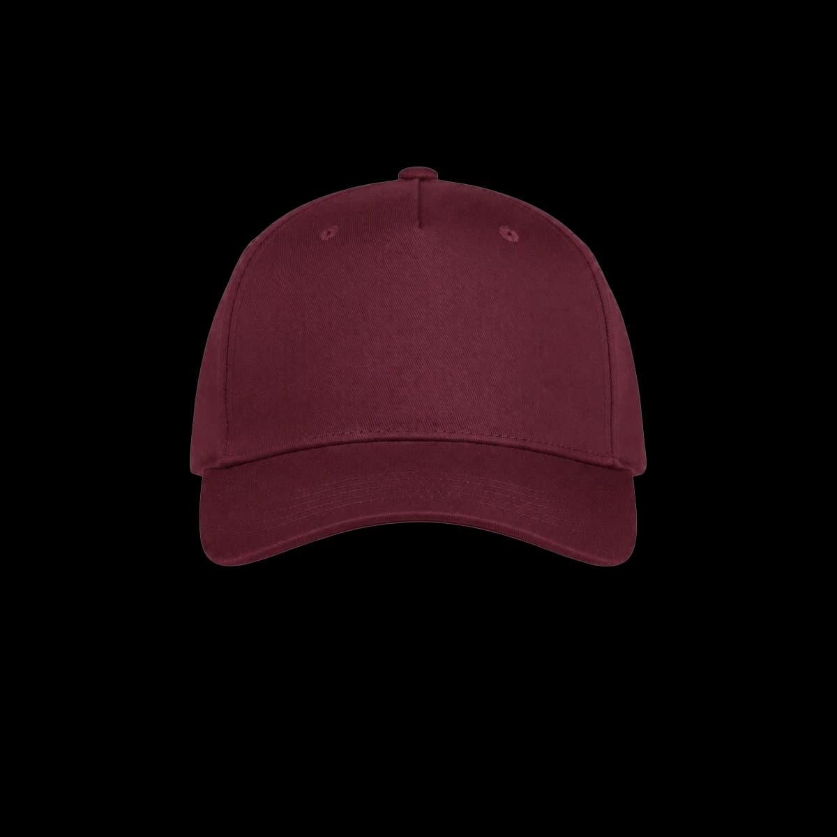 Casquette 5-panel structuré brodée personnalisée Eliott, coloris bordeaux, Coton drill 100%