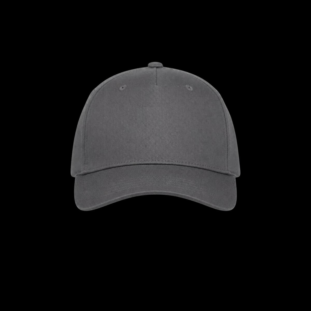 Casquette 5-panel structuré brodée personnalisée Eliott, coloris grise, Coton drill 100%