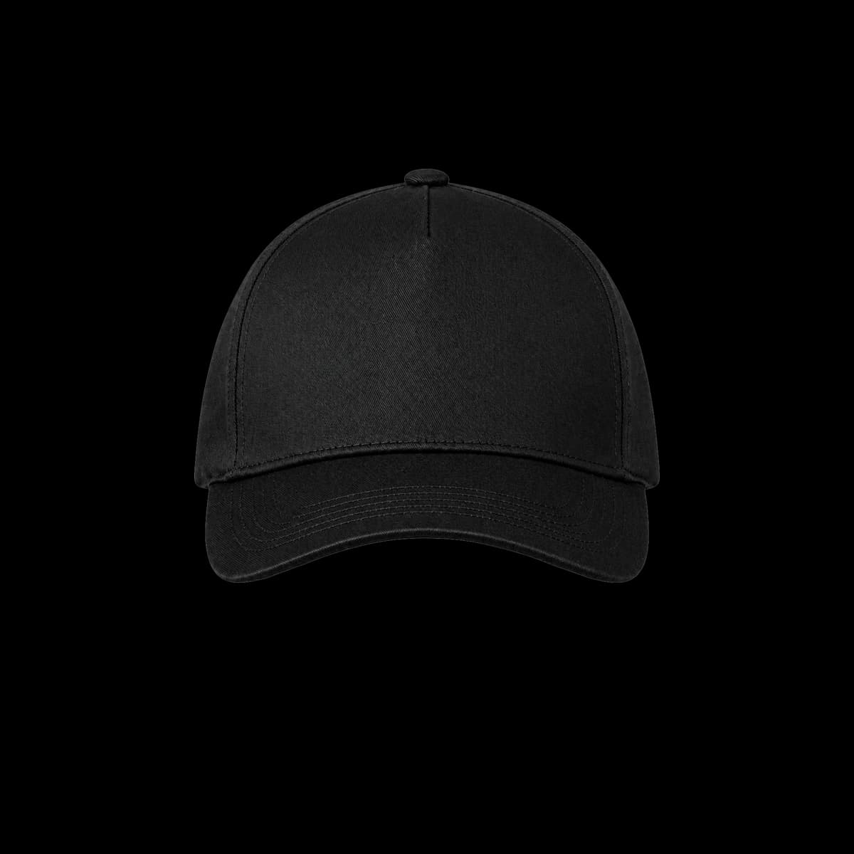 Casquette 5-panel structuré brodée personnalisée Eliott, coloris noire, Coton drill 100%