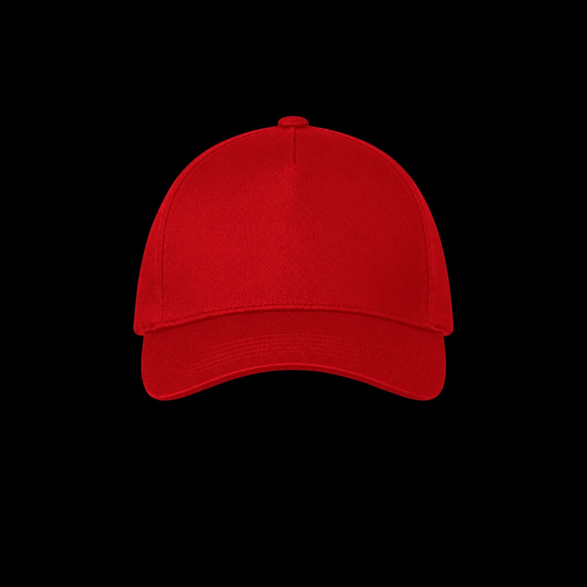Casquette 5-panel structuré brodée personnalisée Eliott, coloris rouge, Coton drill 100%
