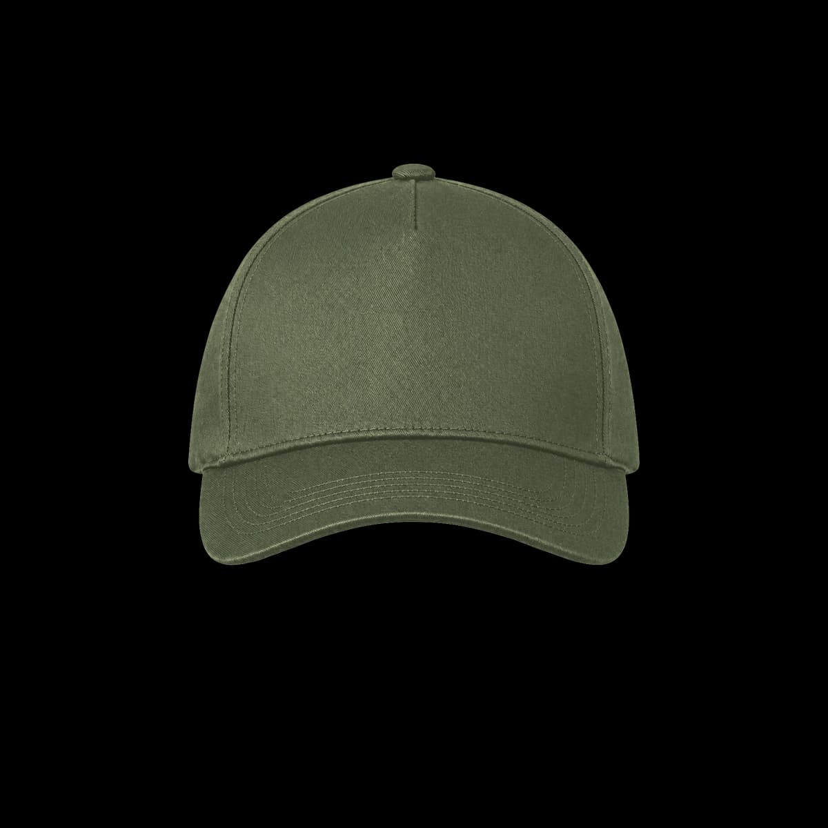 Casquette 5-panel structuré brodée personnalisée Eliott, coloris verte, Coton drill 100%