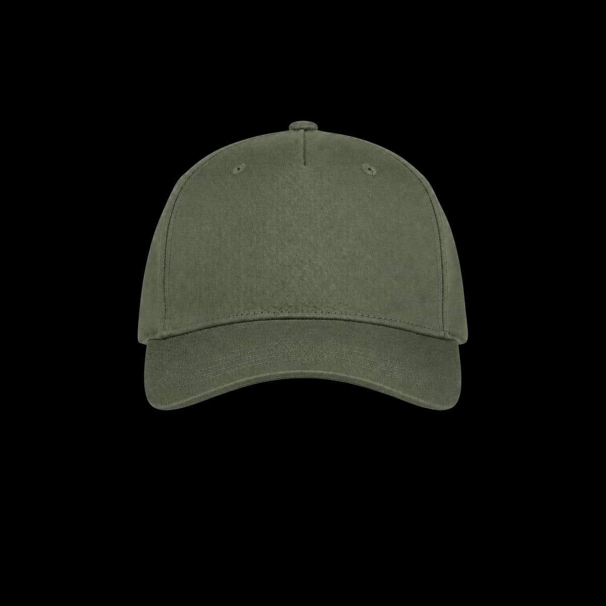 Casquette 5-panel structuré brodée personnalisée Eliott, coloris verte, Coton drill 100%