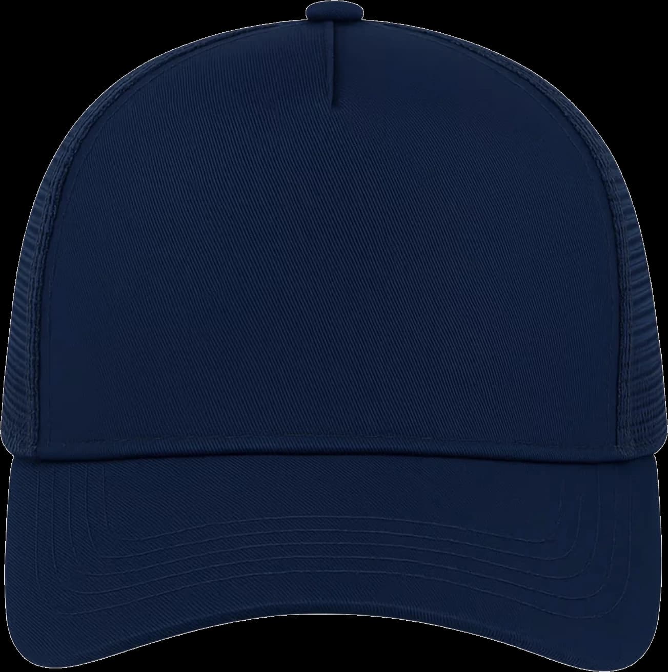Casquette Trucker baseball 5-panel, filet ventilé brodée personnalisée Léo, coloris marine, Coton armuré + filet polyester