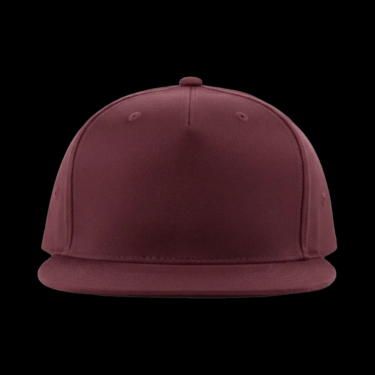 Casquette Snapback 5-panel profil haut, visière plate brodée personnalisée Scott, coloris bordeaux, Coton twill 100%