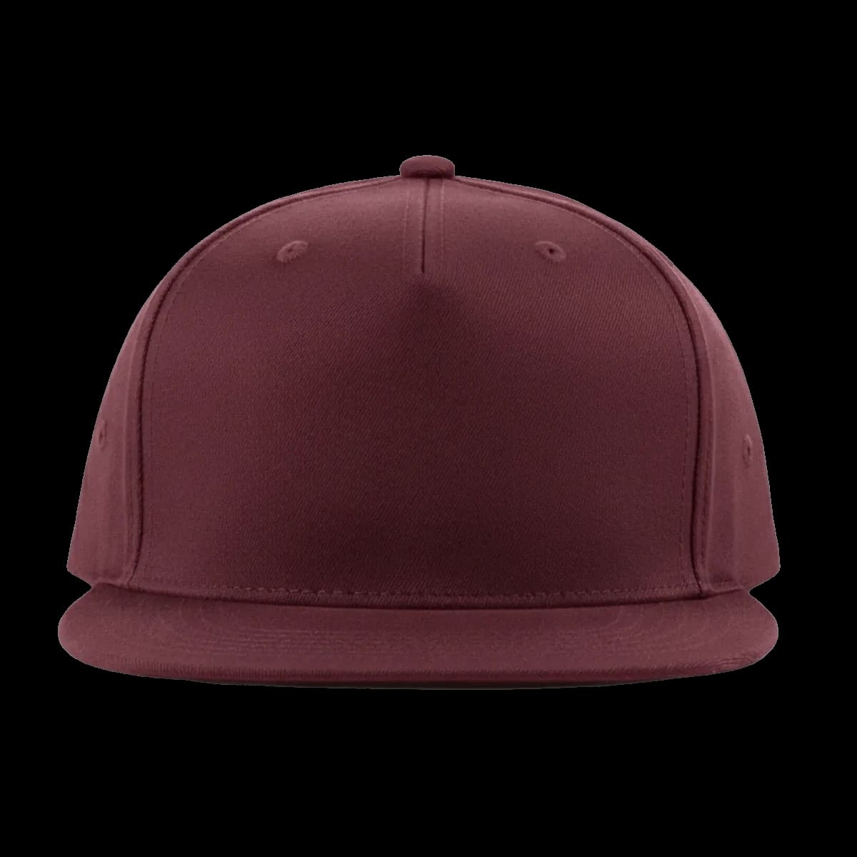 Casquette Snapback 5-panel profil haut, visière plate brodée personnalisée Scott, coloris bordeaux, Coton twill 100%